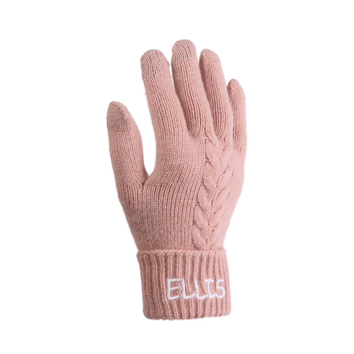 Personalized Winter Knit Gloves Thoughtful Custom Gift in Pink or Gray