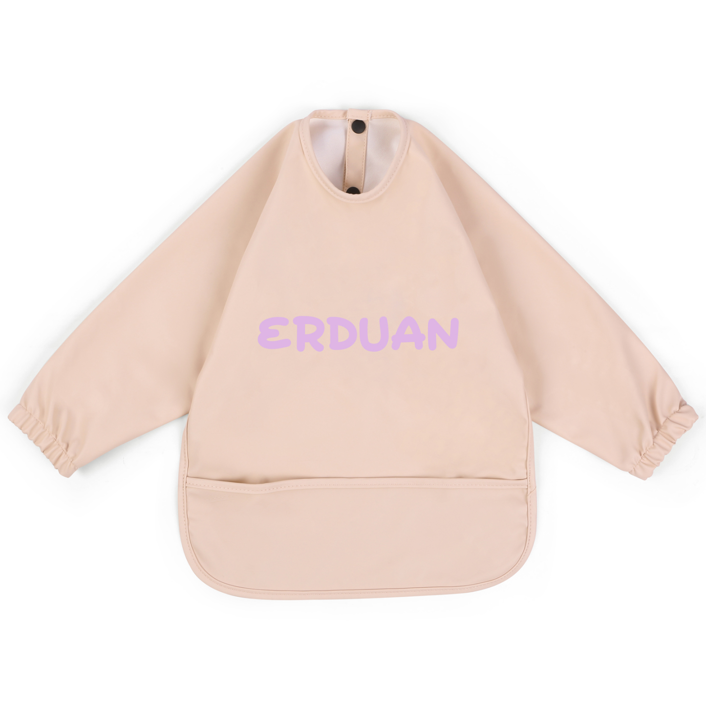 Personalized Baby Bibs Waterproof PU Feeding Bibs with Long Sleeves Large Pocket Gift for Her