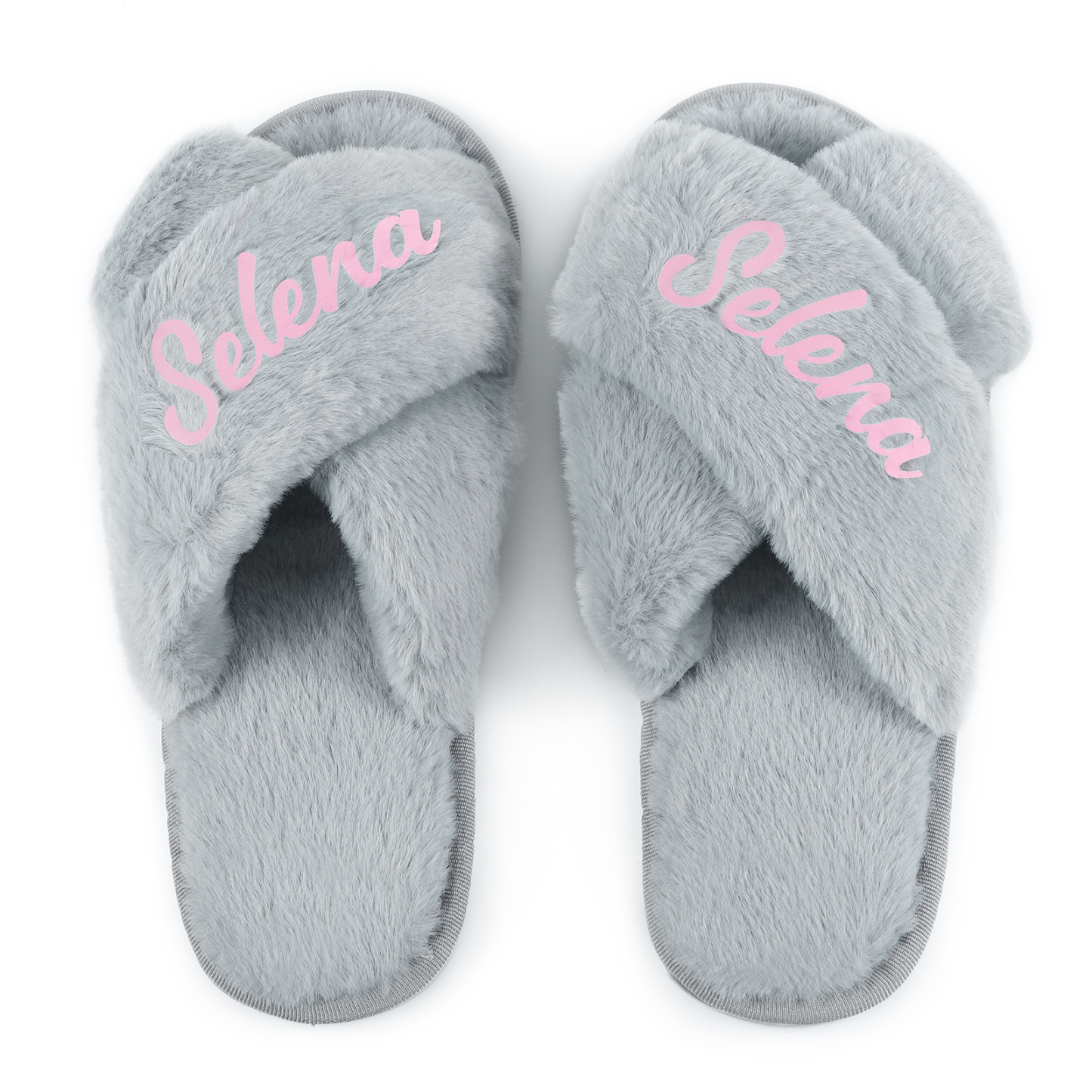 Personalized Soft House Slippers Custom Name Fluffy Slippers Gift for Her