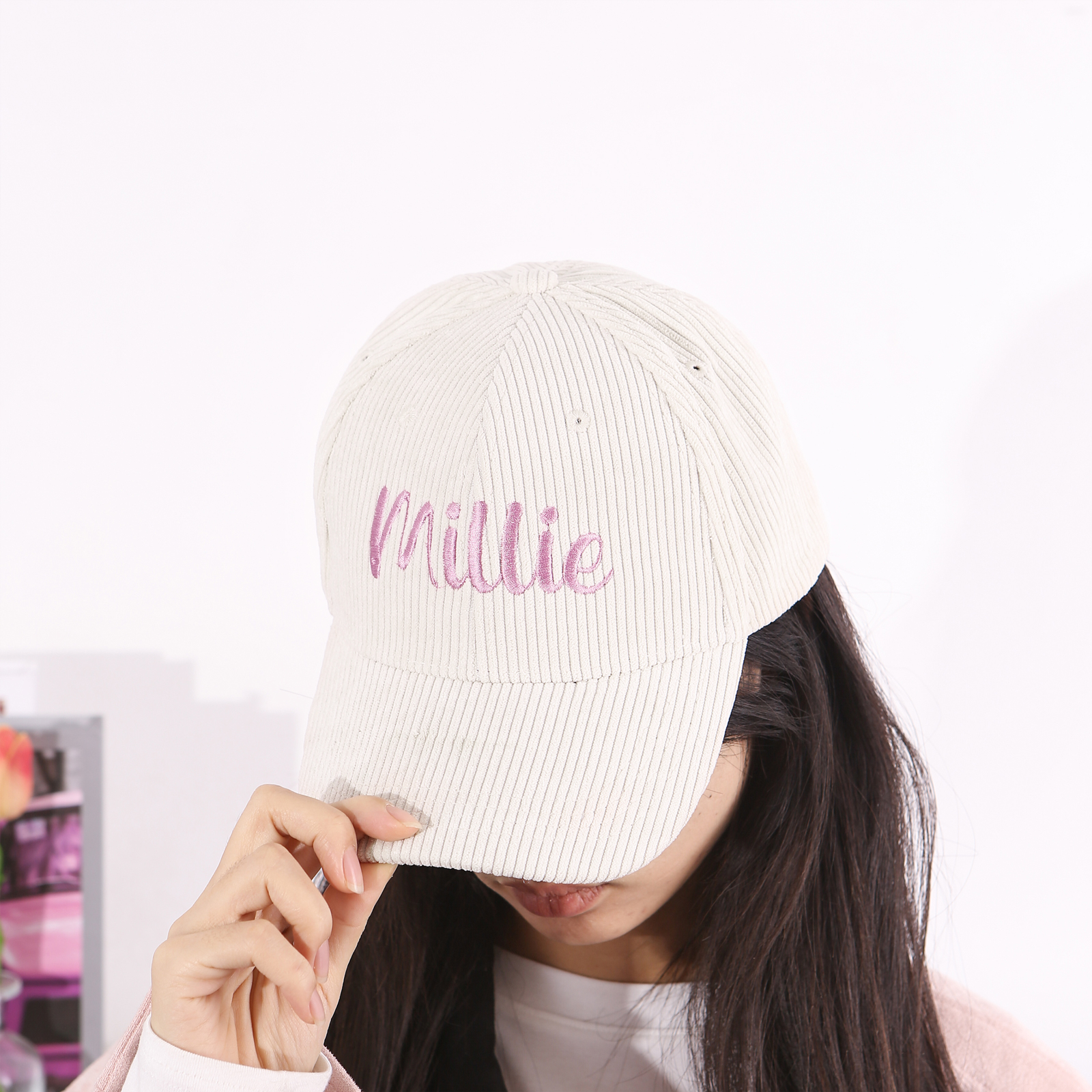 Personlized Ball Caps Autumn And Winter Embroidery Name Academic Men Women Baseball Hats Cotton Corduroy Fashion Warm Versatile Retro Street