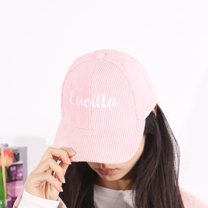Personlized Ball Caps Autumn And Winter Embroidery Name Academic Men Women Baseball Hats Cotton Corduroy Fashion Warm Versatile Retro Street