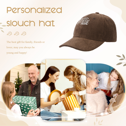 Personlized Ball Caps Autumn And Winter Embroidery Name Academic Men Women Baseball Hats Cotton Corduroy Fashion Warm Versatile Retro Street