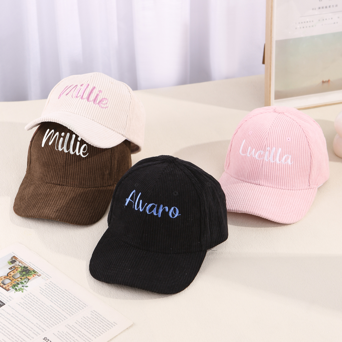 Personlized Ball Caps Autumn And Winter Embroidery Name Academic Men Women Baseball Hats Cotton Corduroy Fashion Warm Versatile Retro Street