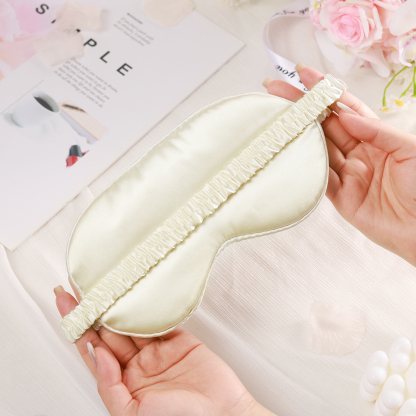 Personalized Light Pink Silk Sleep Mask Elegant Custom Name Eye Mask Six Color Gift for Her