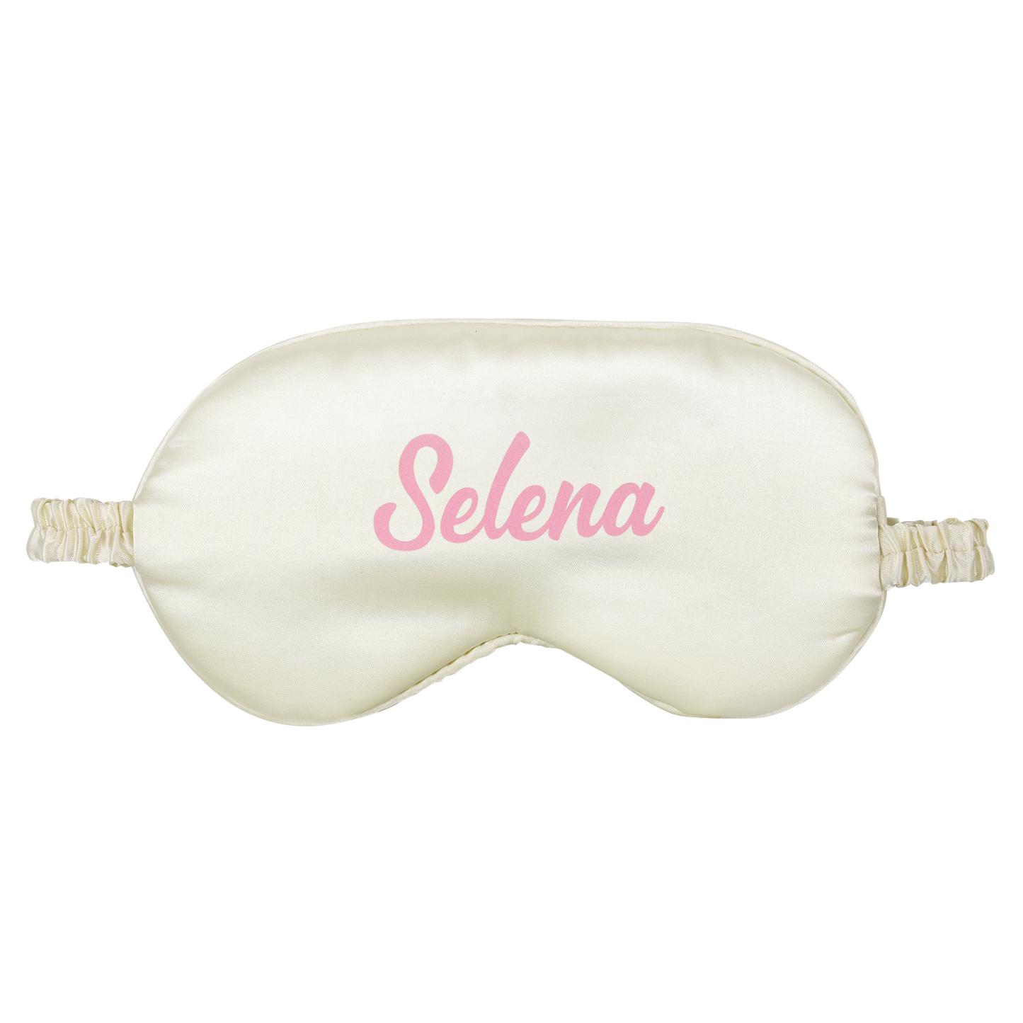 Personalized Light Pink Silk Sleep Mask Elegant Custom Name Eye Mask Six Color Gift for Her