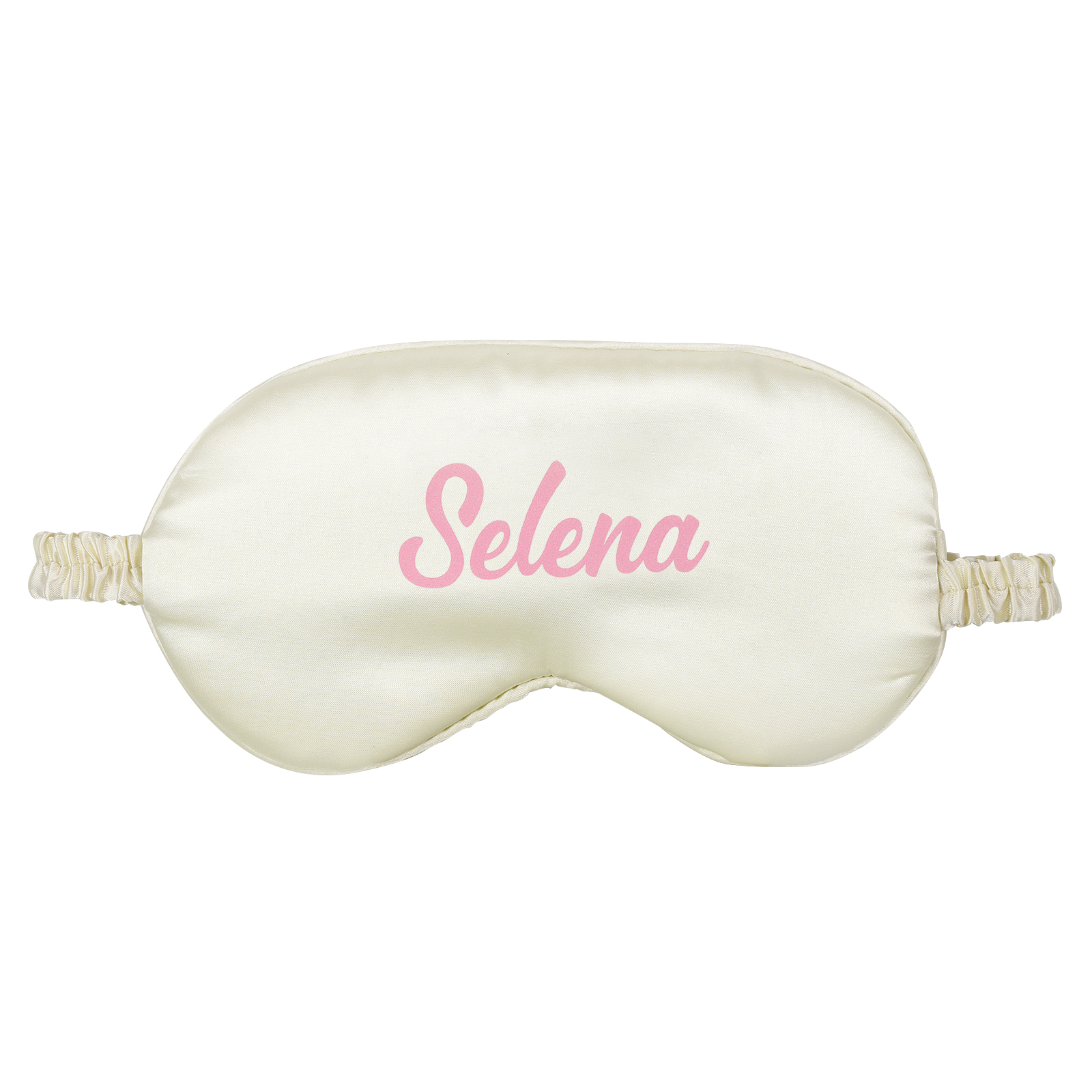 Personalized Light Pink Silk Sleep Mask Elegant Custom Name Eye Mask Six Color Gift for Her