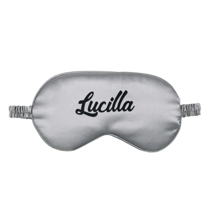Personalized Light Pink Silk Sleep Mask Elegant Custom Name Eye Mask Six Color Gift for Her