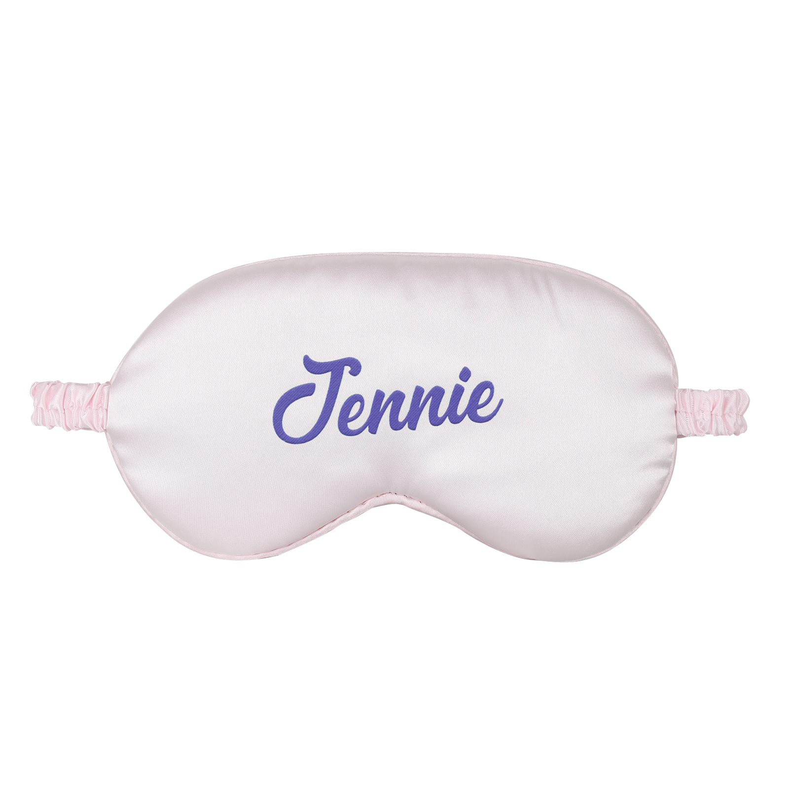 Personalized Light Pink Silk Sleep Mask Elegant Custom Name Eye Mask Six Color Gift for Her