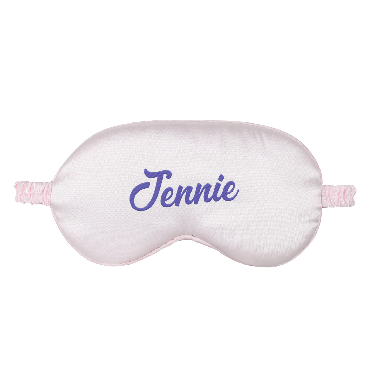 Personalized Light Pink Silk Sleep Mask Elegant Custom Name Eye Mask Six Color Gift for Her