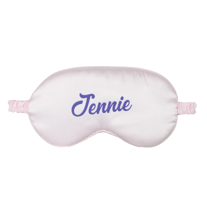 Personalized Light Pink Silk Sleep Mask Elegant Custom Name Eye Mask Six Color Gift for Her