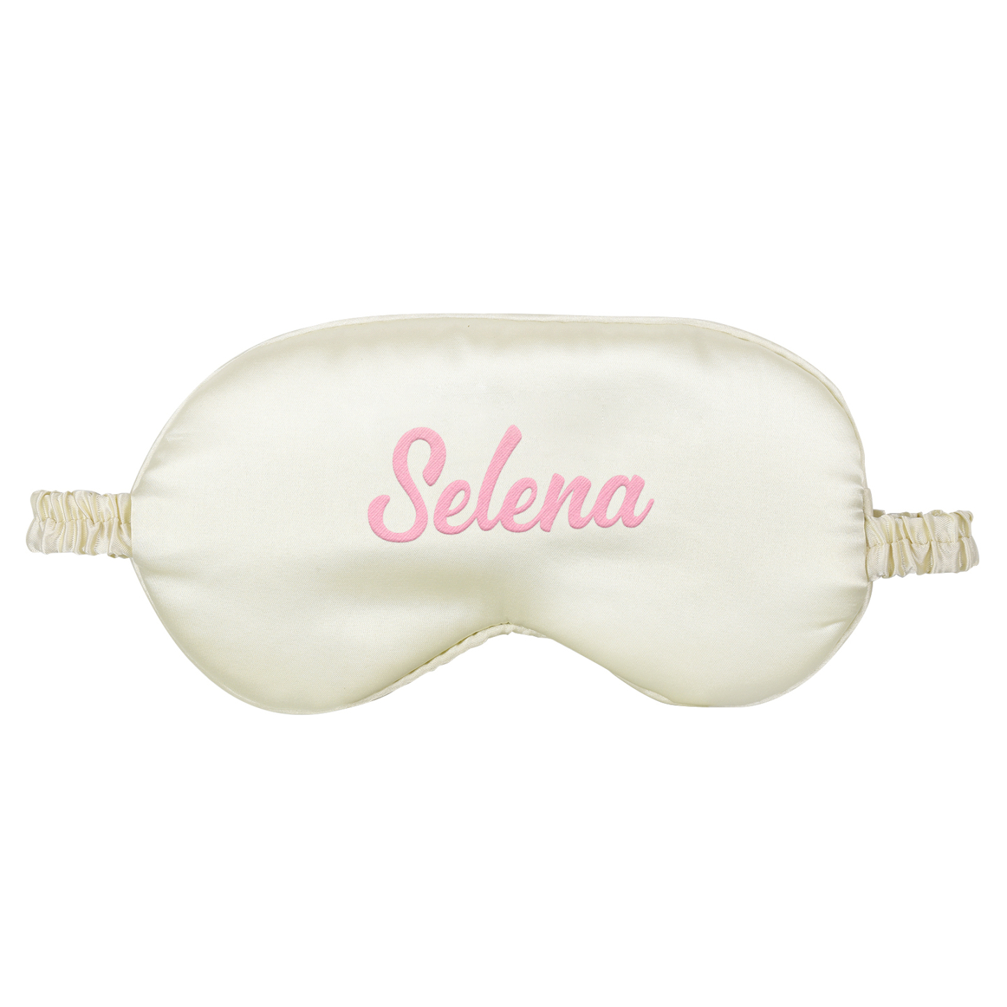 Personalized Light Pink Silk Sleep Mask Elegant Custom Name Eye Mask Six Color Gift for Her