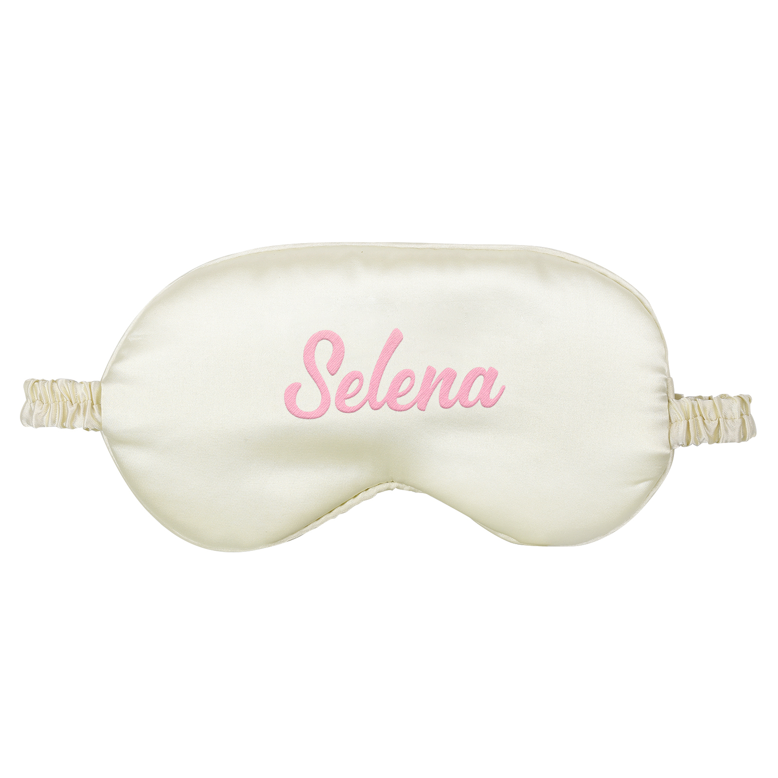 Personalized Light Pink Silk Sleep Mask Elegant Custom Name Eye Mask Six Color Gift for Her