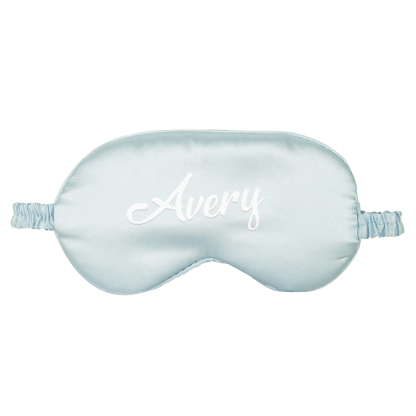 Personalized Light Pink Silk Sleep Mask Elegant Custom Name Eye Mask Six Color Gift for Her