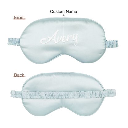 Personalized Light Pink Silk Sleep Mask Elegant Custom Name Eye Mask Six Color Gift for Her