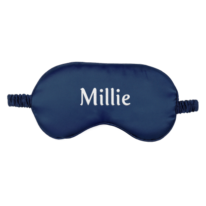 Personalized Light Pink Silk Sleep Mask Elegant Custom Name Eye Mask Six Color Gift for Her