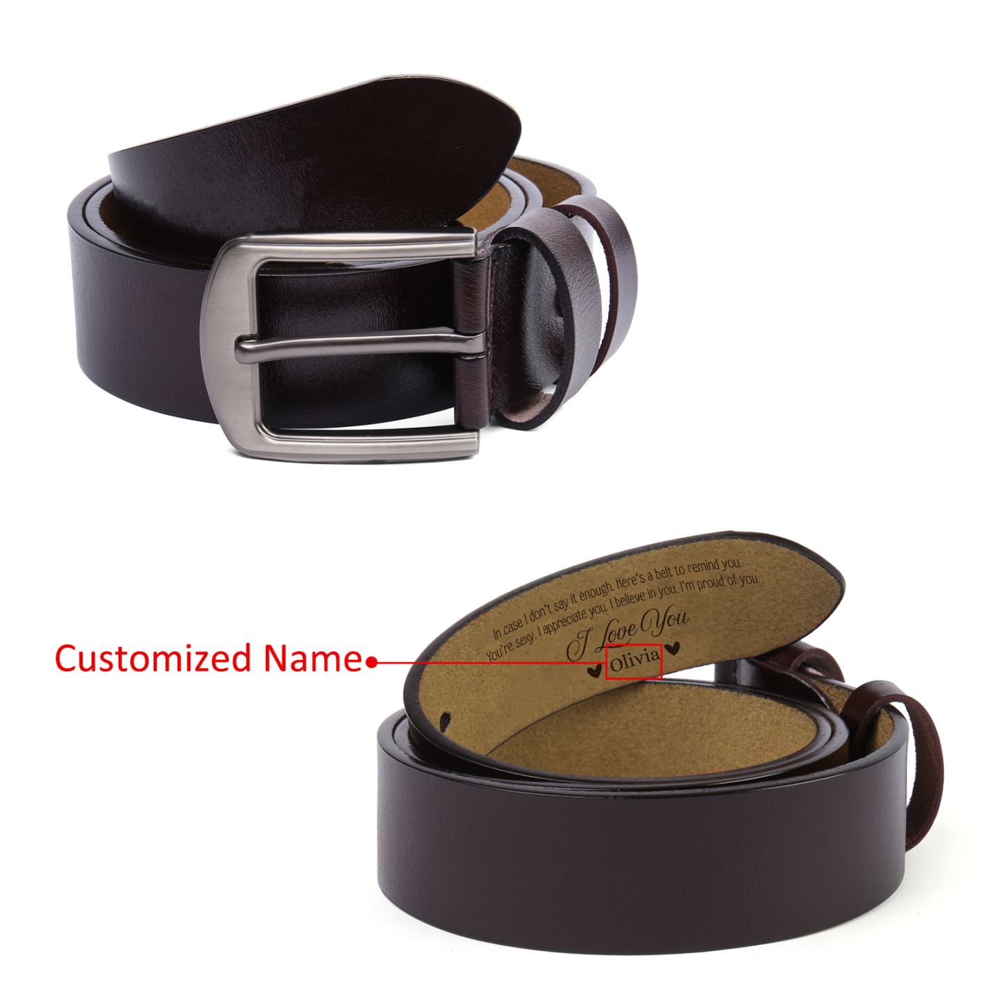 Personalized Belt Engraved with 1 Name Your Sexy I Appreciate You Gift for Him