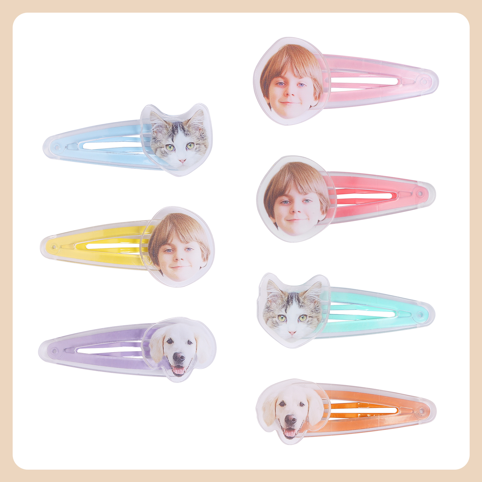 Personalized Hair Clip – Custom Photo Acrylic Hair Accessory for Girls, Women & Pet Lovers | Lorajewel