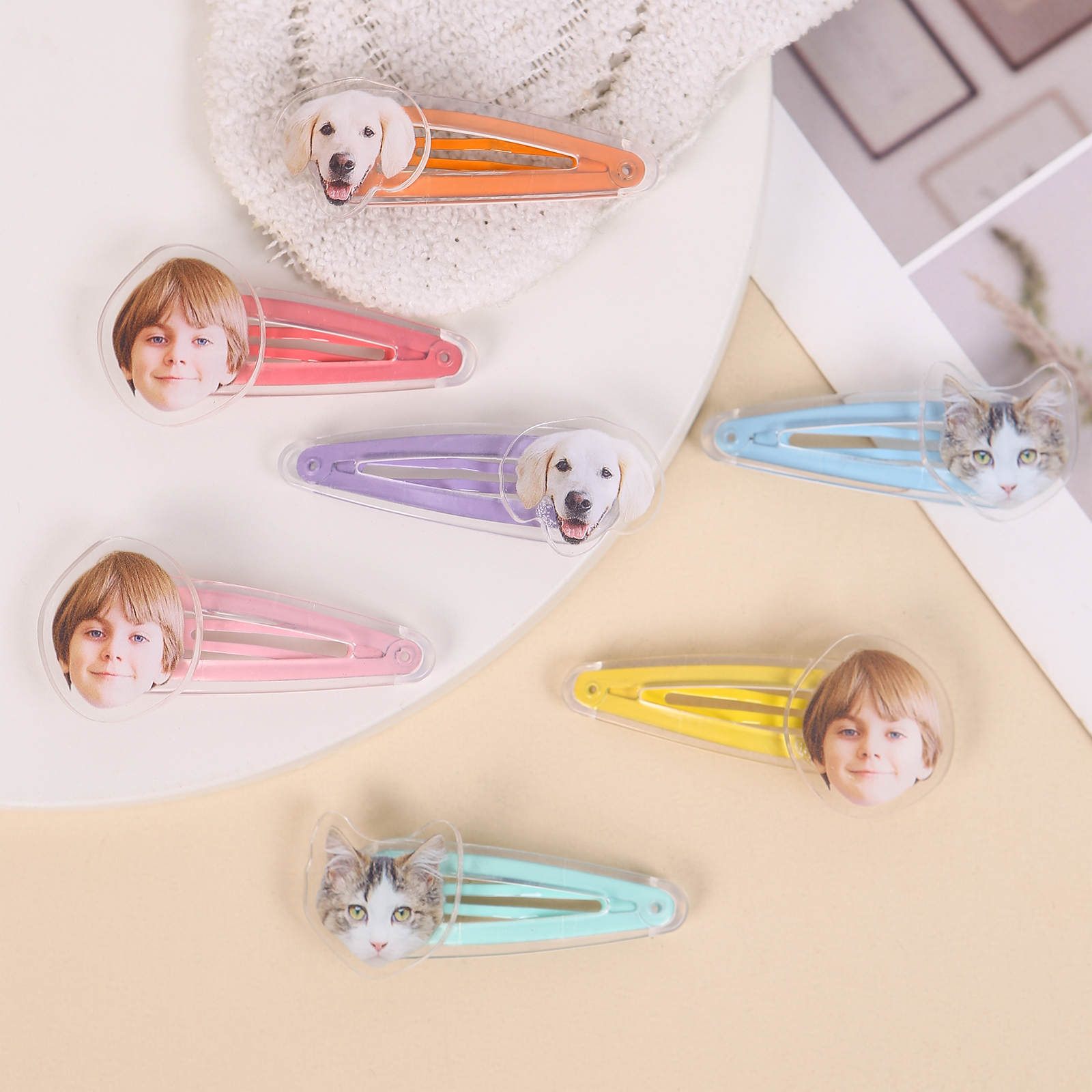 Personalized Hair Clip – Custom Photo Acrylic Hair Accessory for Girls, Women & Pet Lovers | Lorajewel