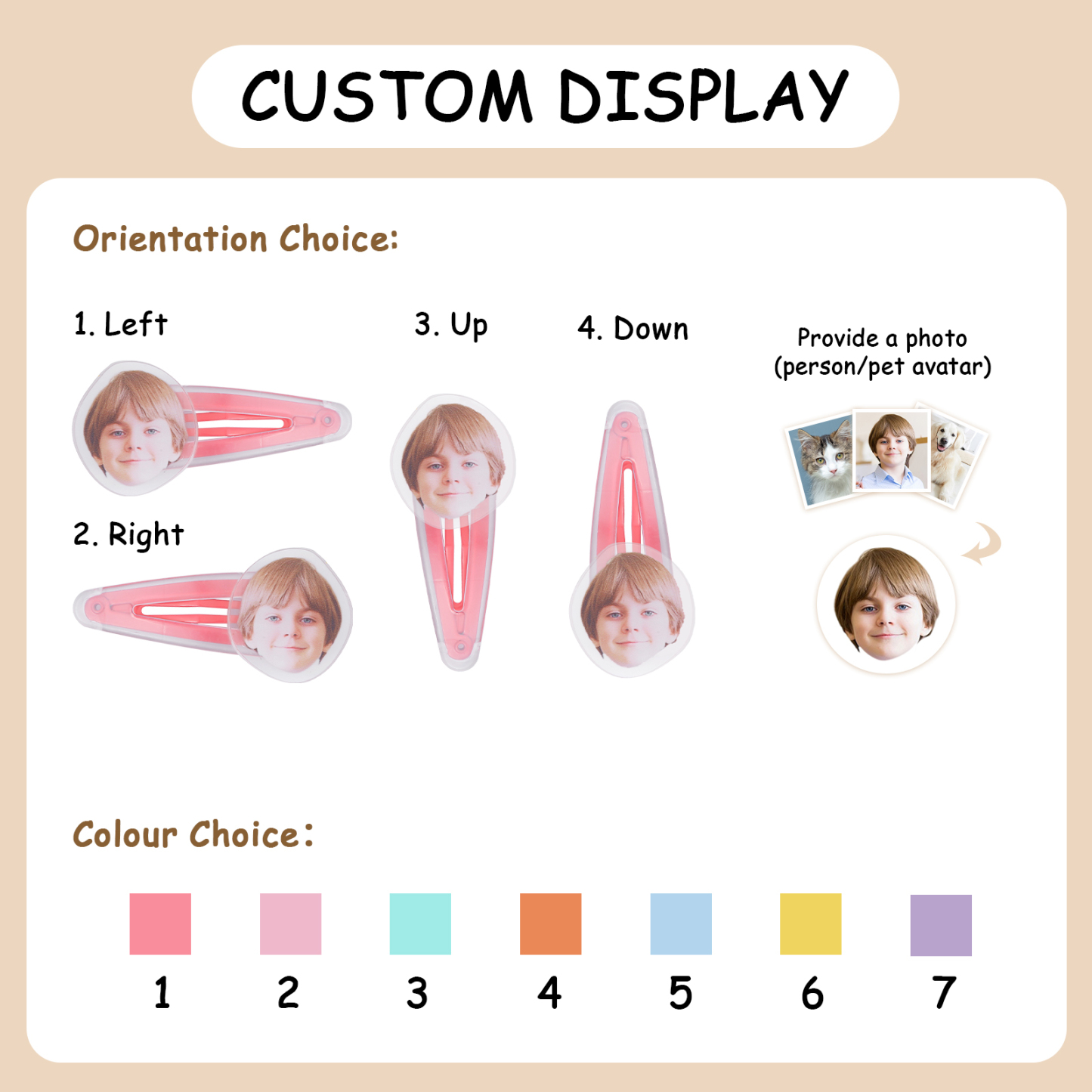 Personalized Hair Clip – Custom Photo Acrylic Hair Accessory for Girls, Women & Pet Lovers | Lorajewel