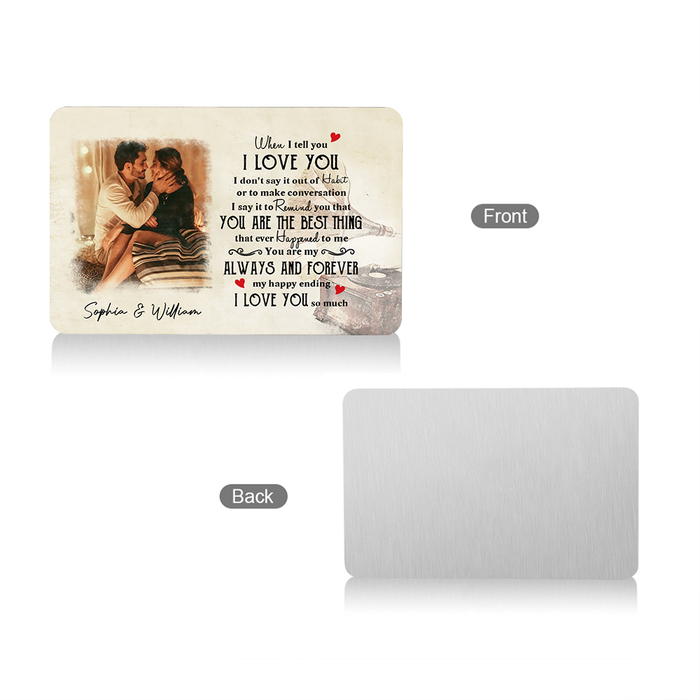 Personalized Wallet Card You Are My Always and Forever Valentines Day Gift for Him
