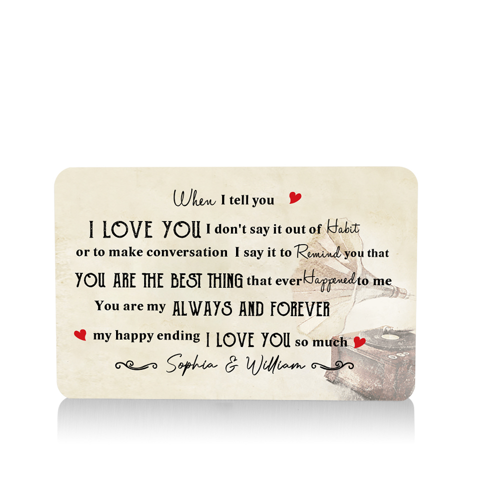 Personalized Wallet Card You Are My Always and Forever Valentines Day Gift for Him