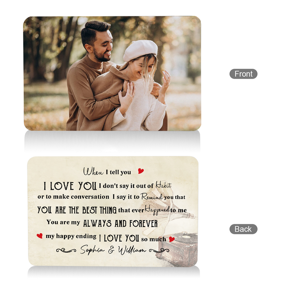 Personalized Wallet Card You Are My Always and Forever Valentines Day Gift for Him