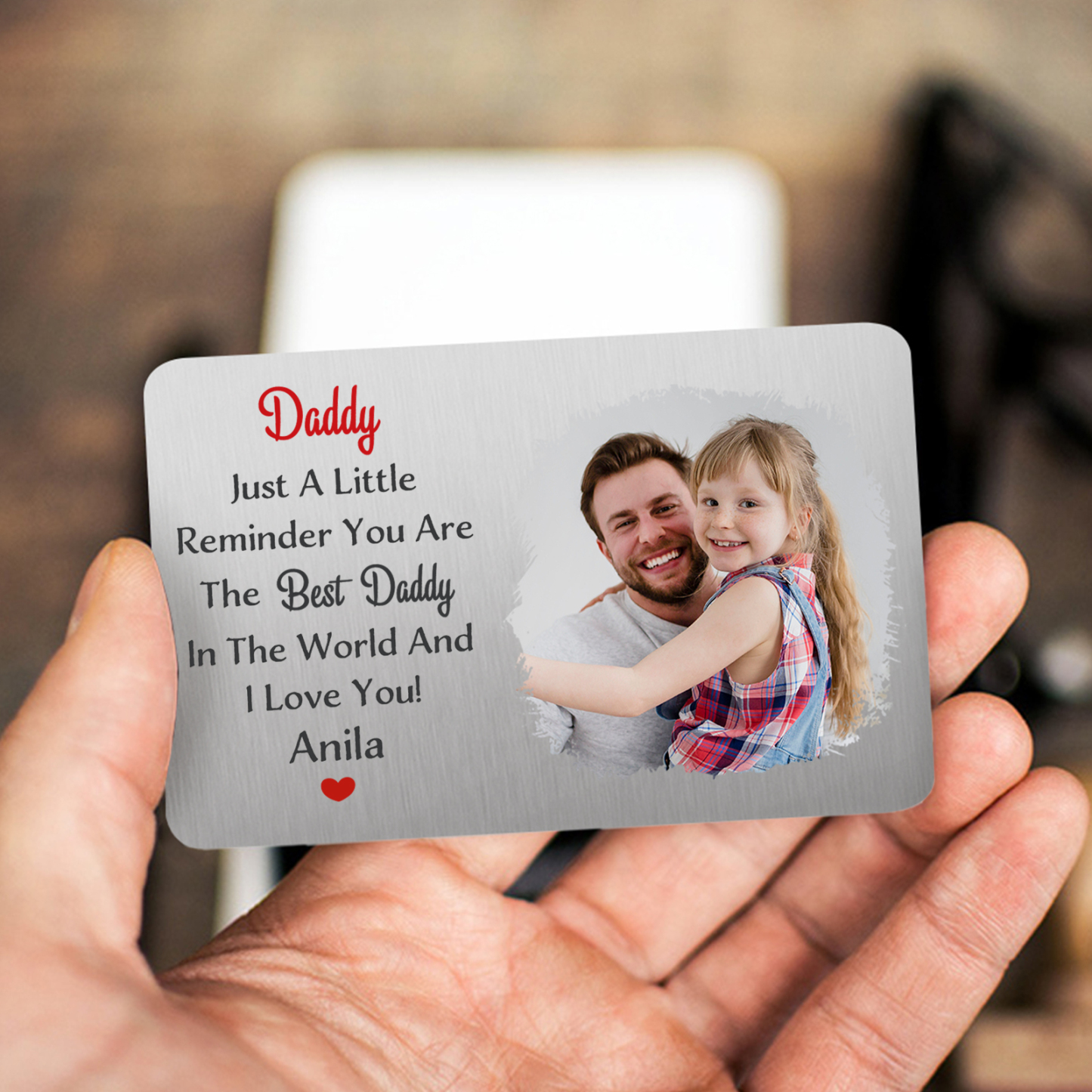 Personalized Wallet Card Daddy Just A Little Reminder You Are The Best Daddy In The World And I Love YouCustom 1 Photo & Name Gift for Dad | Lorajewel