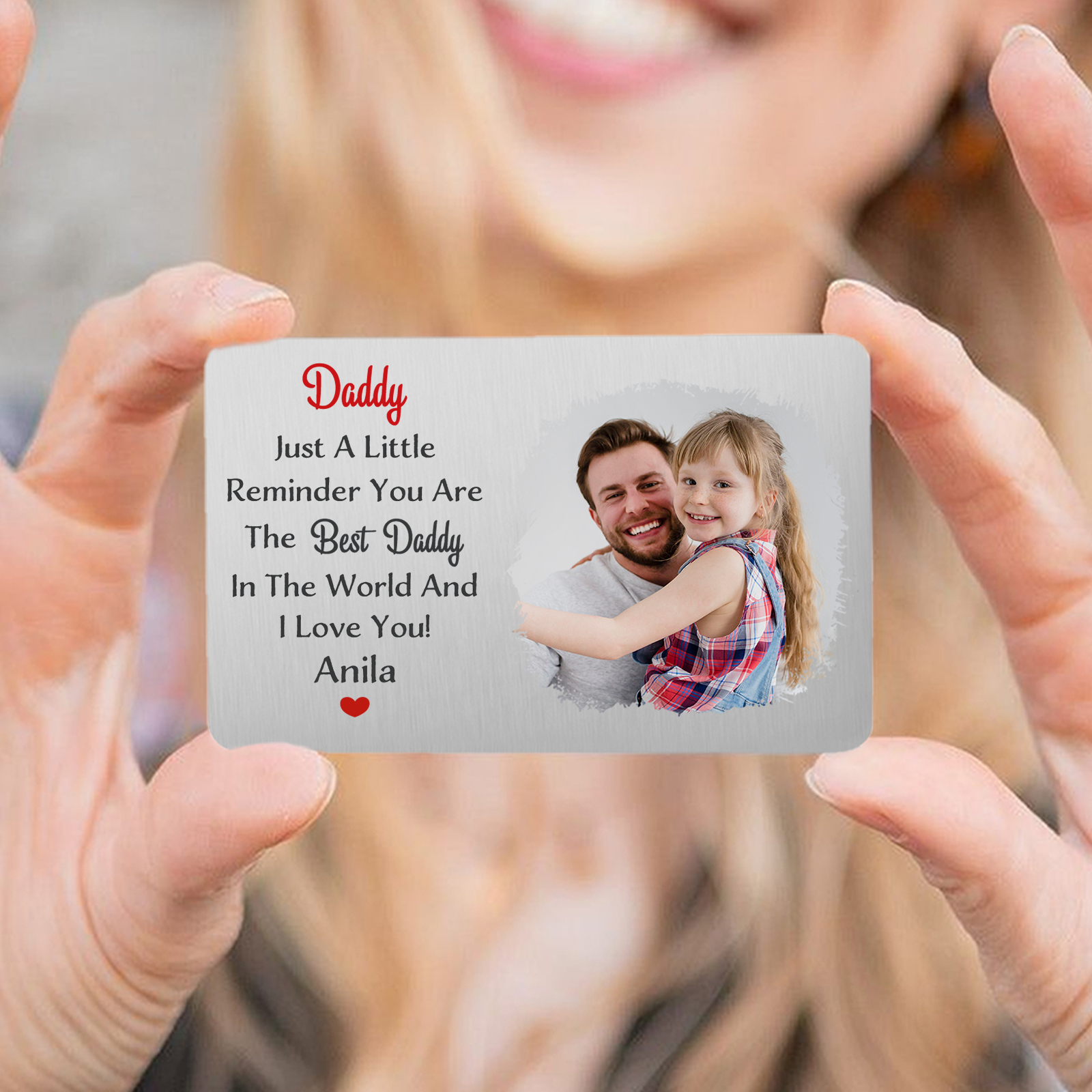 Personalized Wallet Card Daddy Just A Little Reminder You Are The Best Daddy In The World And I Love YouCustom 1 Photo & Name Gift for Dad | Lorajewel