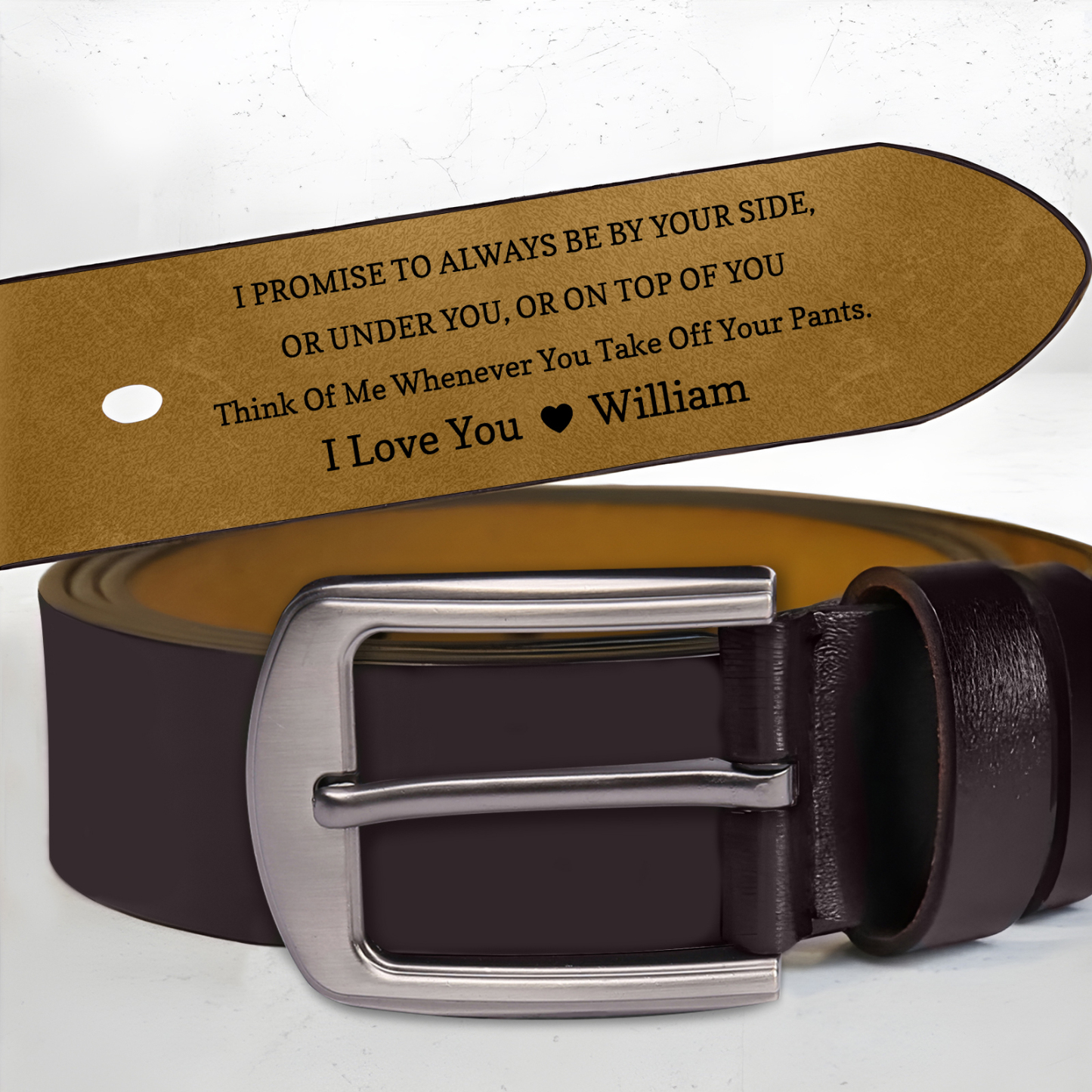 Personalized Man’s Belt Custom 2 Letters Hidden Message Gift for Him | Lorajewel