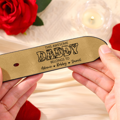Personalized 4 Names & 1 Letter Leather Adjustable Belt – A Thoughtful Gift  for Dad/Granddad | Lorajewel