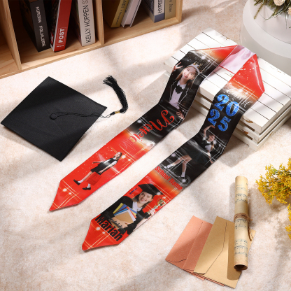 Personalized Graduation Photo Ribbon with Name, Year & Text | Lorajewel