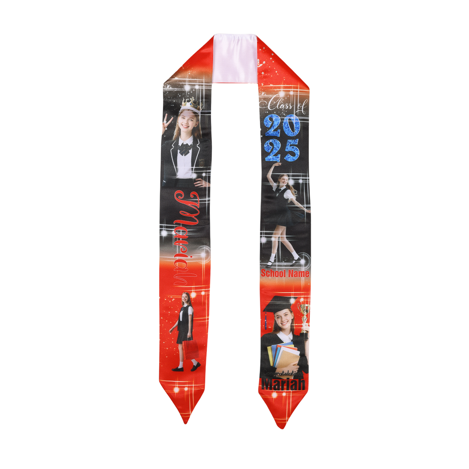 Personalized Graduation Photo Ribbon with Name, Year & Text | Lorajewel