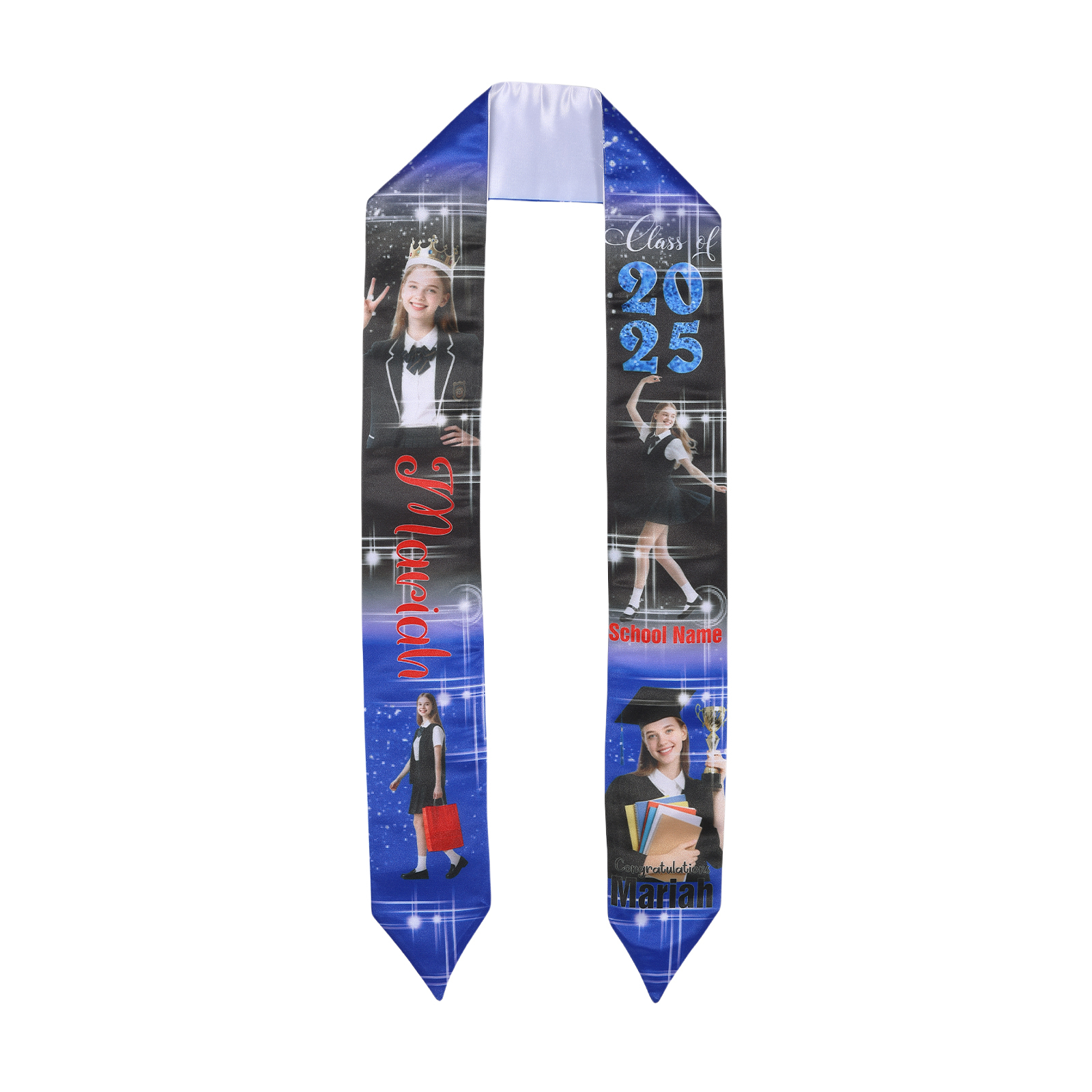 Personalized Graduation Photo Ribbon with Name, Year & Text | Lorajewel