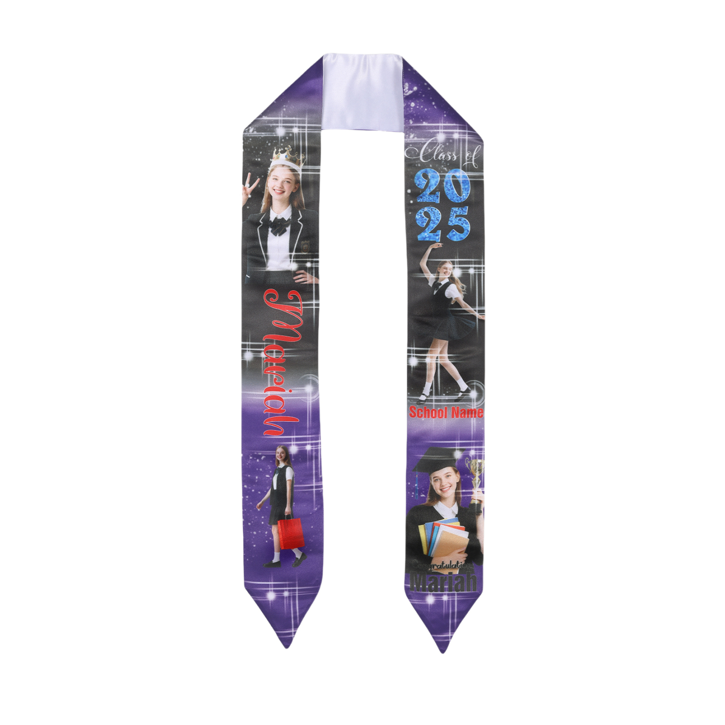 Personalized Graduation Photo Ribbon with Name, Year & Text | Lorajewel