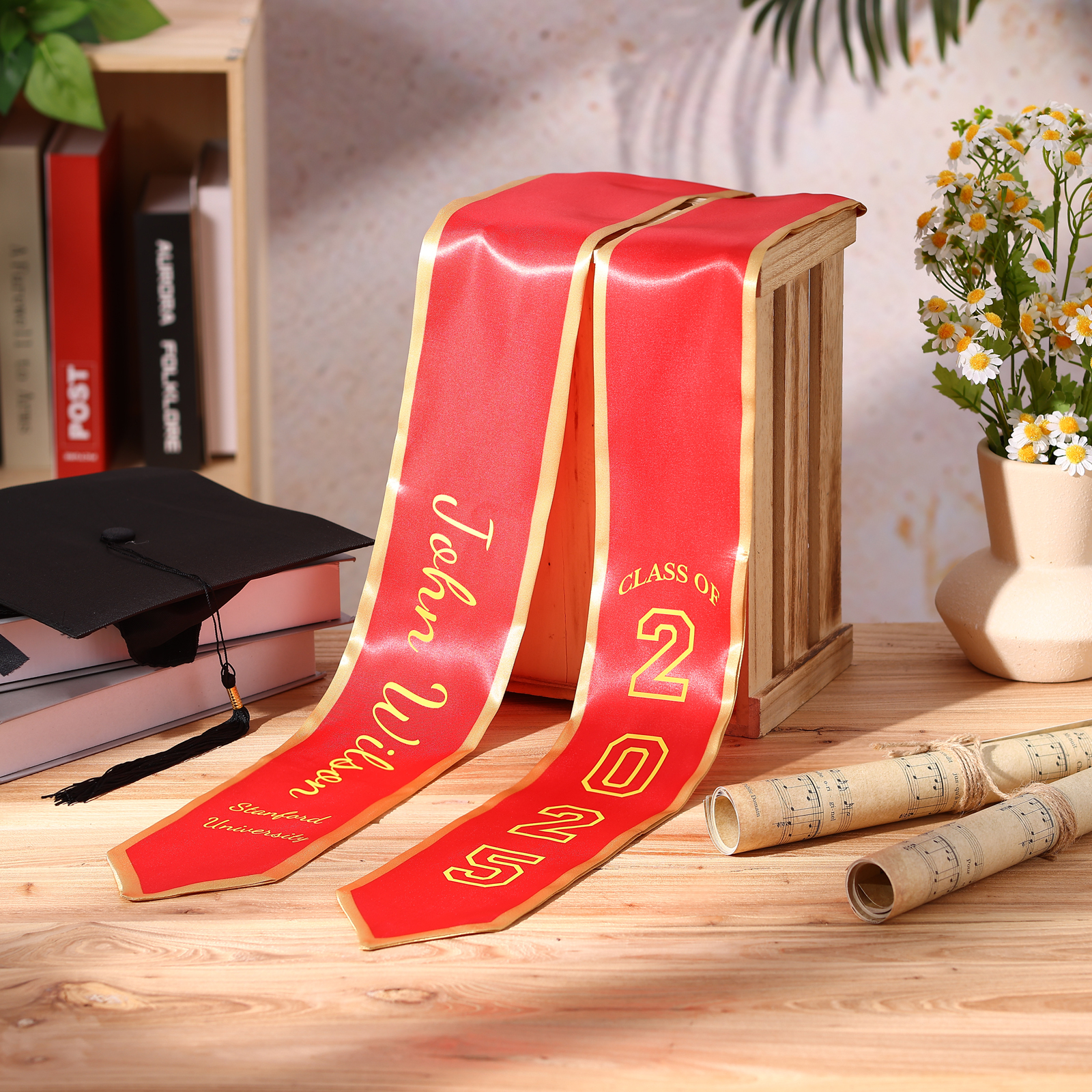 Personalized Graduation Ribbon – Custom Name, Year & Text for Graduates | Lorajewel