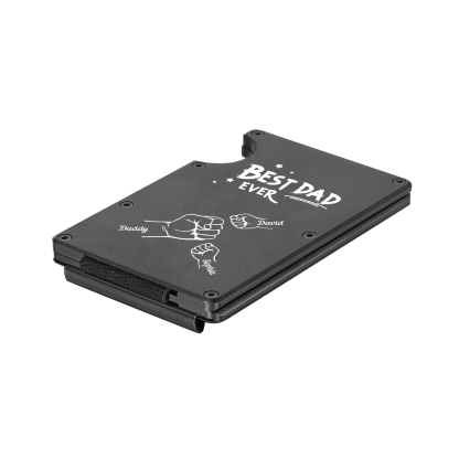 Personalized Best Dad Ever Metal Wallet – Custom Engraved Father's Day Gift | Lorajewel