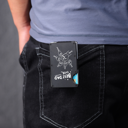6 Names Personalized Best Dad Ever Metal Wallet Clip– Custom Engraved Father's Day Gift | Lorajewel