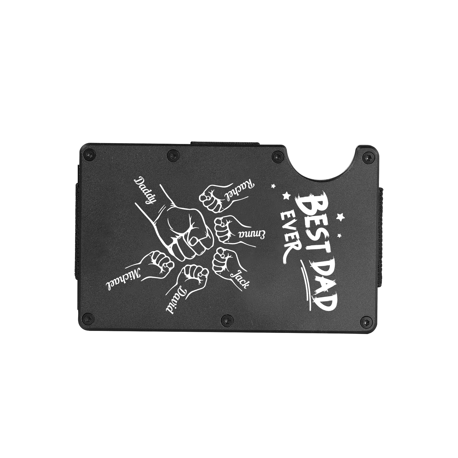6 Names Personalized Best Dad Ever Metal Wallet Clip– Custom Engraved Father's Day Gift | Lorajewel