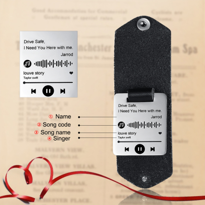 Custom Spotify Code Keychain Scannable Music Leather Keychain