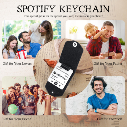 Custom Spotify Code Keychain Scannable Music Leather Keychain