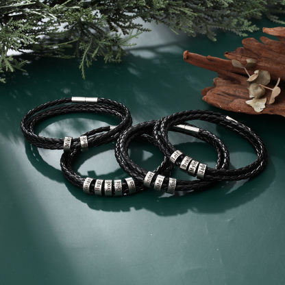 Custom 3 Beads Men's Bracelet For Him Best Gift For Dad