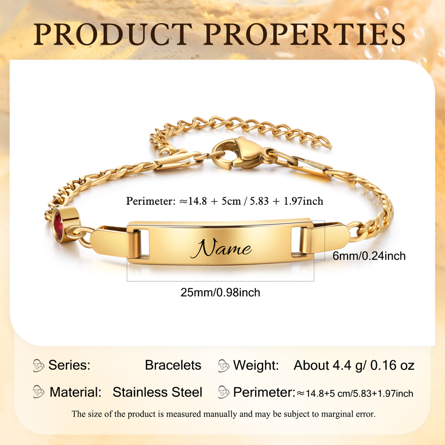 Personalized Bar Bracelet Custom Birthstone & Name Adjustable Bracelet Gift for Daughter