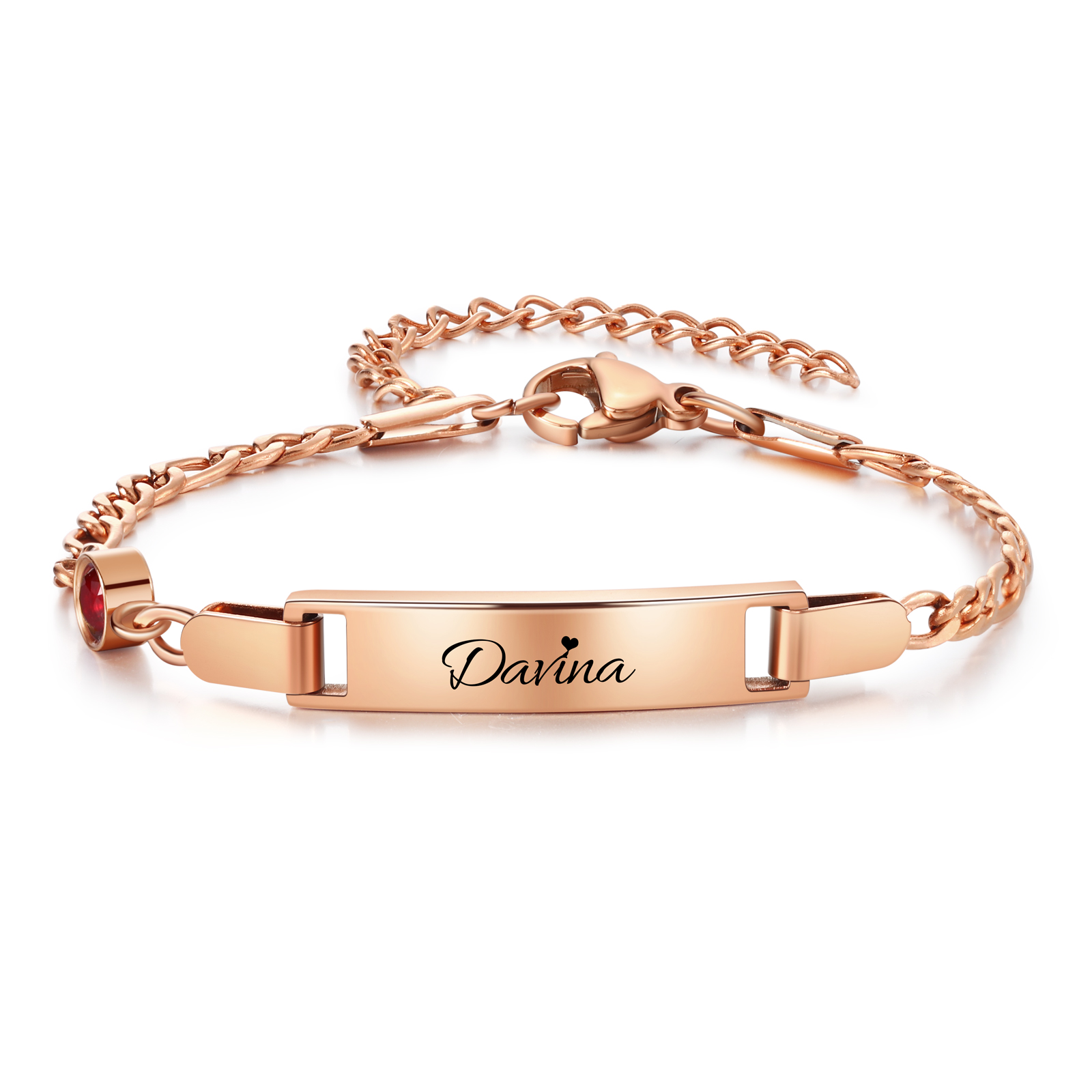 Personalized Bar Bracelet Custom Birthstone & Name Adjustable Bracelet Gift for Daughter