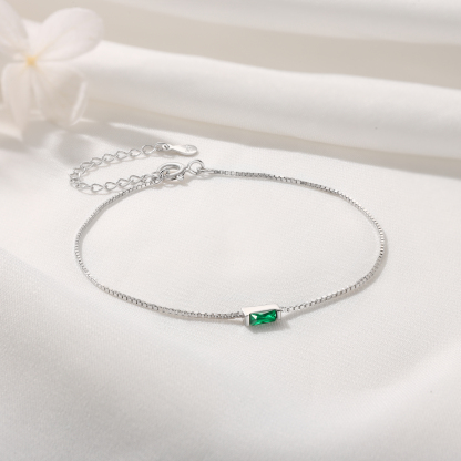 S925 SilverCustom 1 Birthstone Bracelet Gold Adjustable Bracelet Personalized Birthday Gift for Her