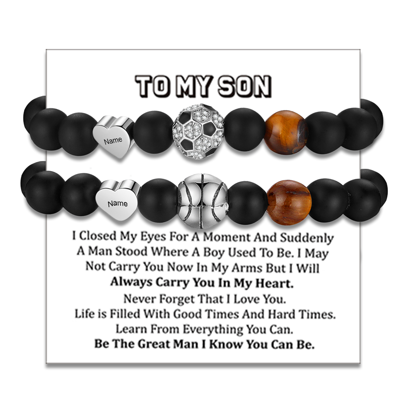 [Copy]2 Pcs Dinosaur Bracelet Set with Gift Card Adjustable Bracelet Back to School Gifts for Son/Daughter