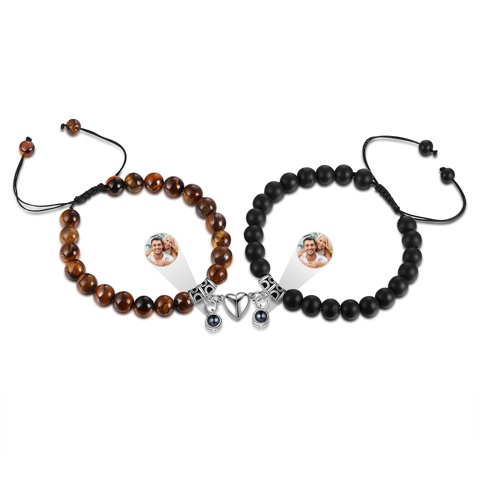 Personalized Projection Bead Bracelet with 1 Photo Adjustable Availabl