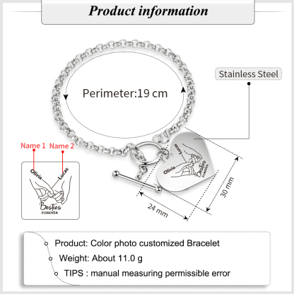 Personalized Pinky Promise Besties Forever Bracelet Custom 2 Names Gift for Friends
