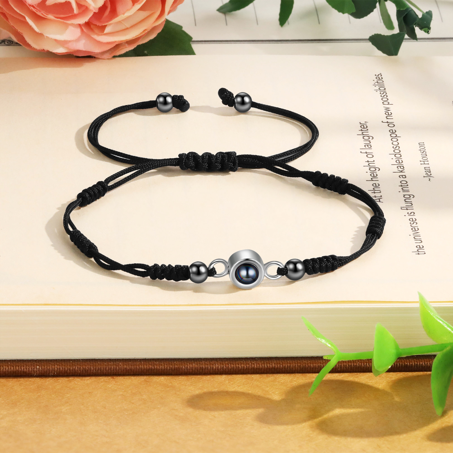Personalized Projection Bracelet with Custom Photo Adjustable String Bracelet Gift for Her