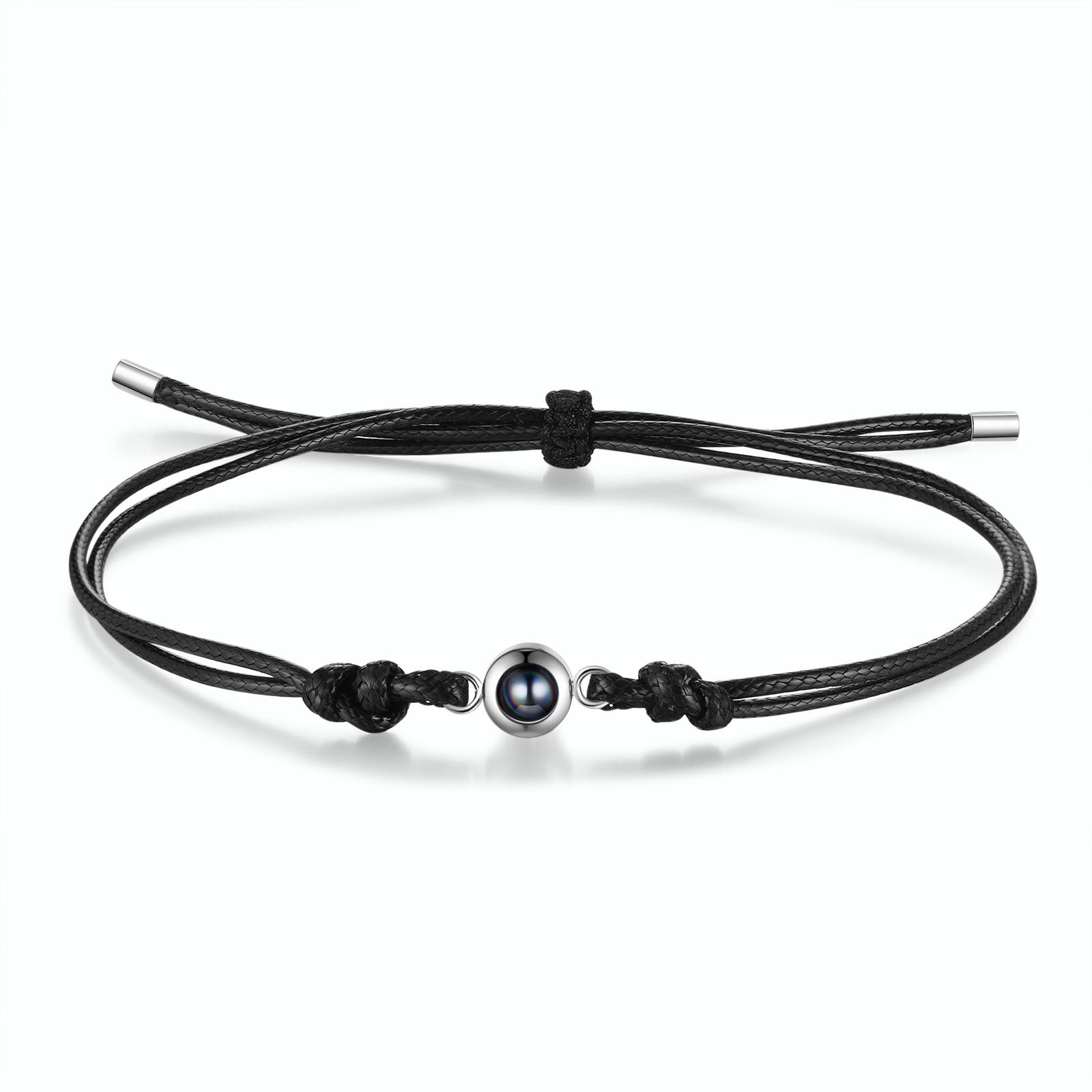 Personalized Projection Bracelet with 1 Photo Adjustable Leather & String Bracelet Custom Gift for Her