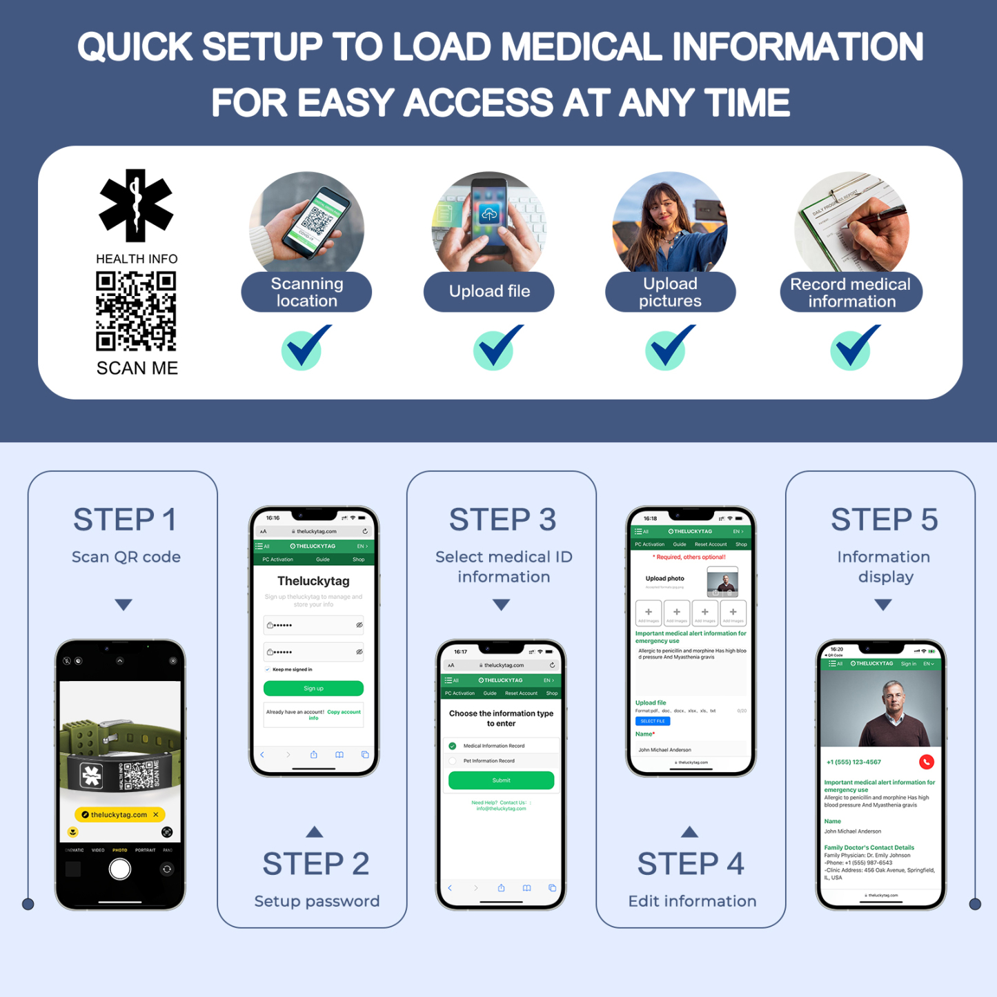 [Copy]Medical Alert Wristband Medical ID Bracelets Life Alert for Autism Blood Thinner Seizure Alert